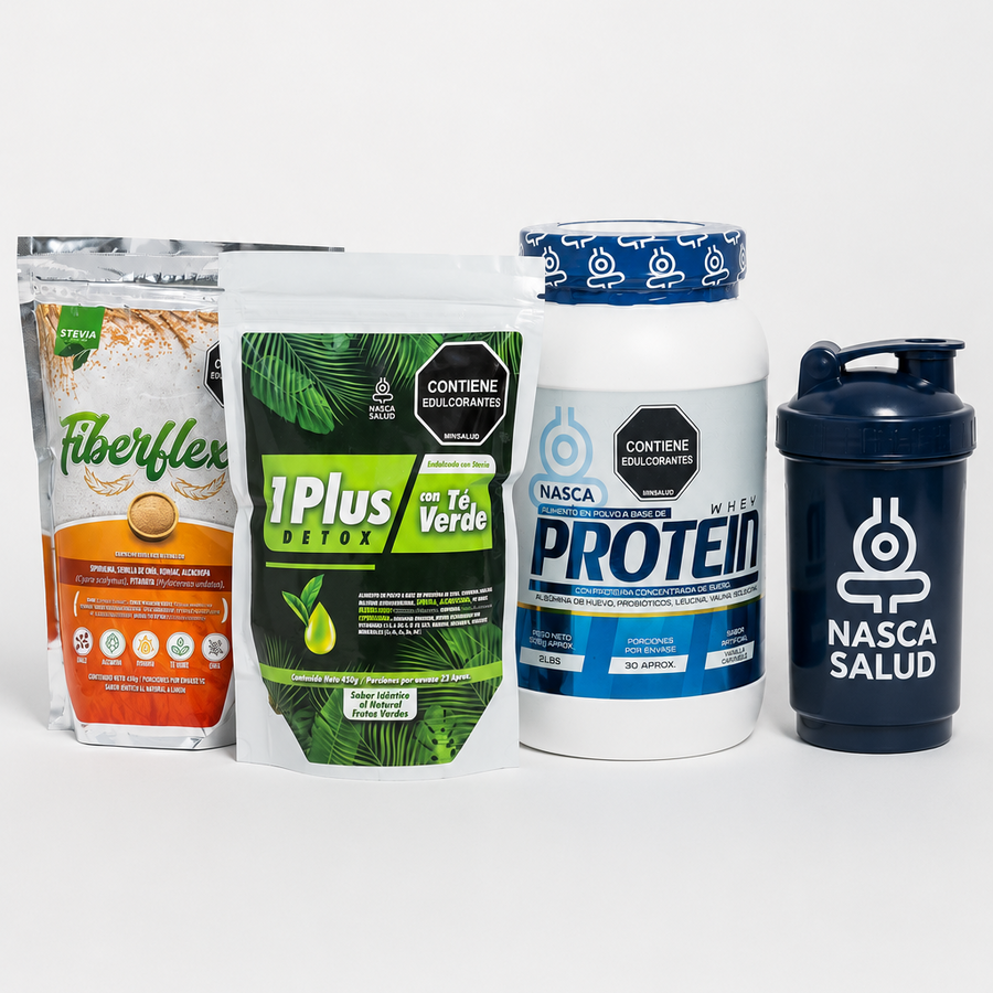 KIT REDUCE: Fiberflex + One Plus Detox +  Proteína + Obsequio(shaker)